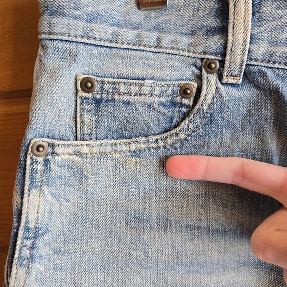 Saint Laurent Short Jean Denim Raw Hem Light Winter Blue 29 Distressed Bermuda - Picture 5 of 12